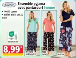 Norma EllieNor Ensemble pyjama avec pantacourt femme offre