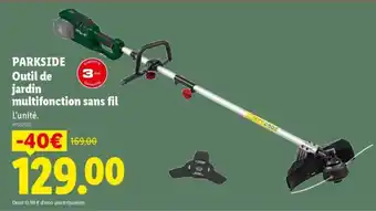 Lidl PARKSIDE Outil de jardin multifonction sans fil offre