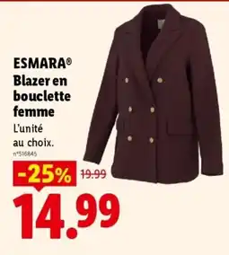 Lidl ESMARA Blazer en bouclette femme offre