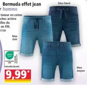 Bermuda effet jean homme