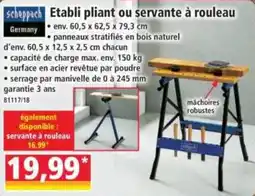 Norma Scheppach Etabli pliant ou servante à rouleau offre