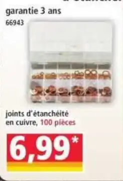 Norma joints d'étanchéité en cuivre offre