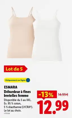 Lidl Esmara débardeur à fines bretelles femme offre