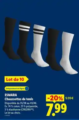 Lidl ESMARA Chaussettes de tennis offre