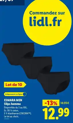 Lidl ESMARA MEN Slips homme offre