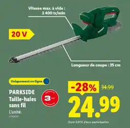 Lidl PARKSIDE Taille-haies sans fil offre