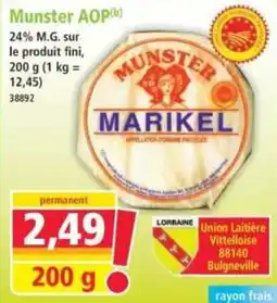 Norma MARIKEL Munster AOP offre