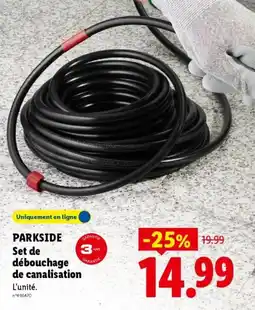 Lidl Parkside Set de débouchage de canalisation offre