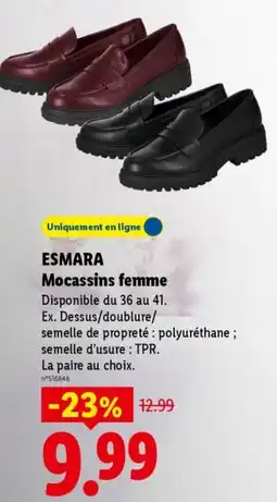 Lidl Esmara mocassins femme offre