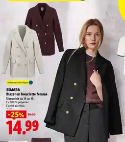 Lidl Esmara blazer en bouclette femme offre