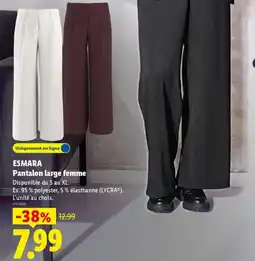Lidl Esmara pantalon large femme offre