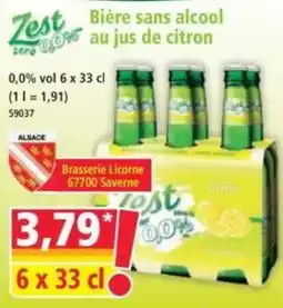 Norma Zest Bière sans alcool offre