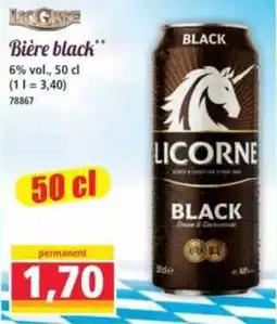 Norma Licorne Bière black offre