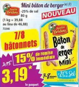 Norma Justin Bridou Bâton de berger Mini offre