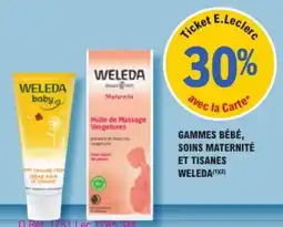 E.Leclerc Parapharmacie Weleda Gammes bébé, soins maternité et tisanes offre