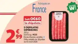 Auchan Supermarché 5 chipolatas supérieures offre