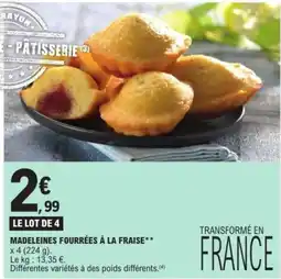 E.Leclerc Express MADELEINES FOURRÉES À LA FRAISE offre