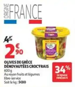 Auchan Supermarché Croc'Frais Olives de Grèce offre