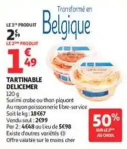 Auchan Supermarché TARTINABLE DELICEMER offre