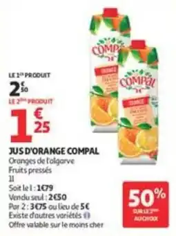 Auchan Supermarché COMPAL JUS D'ORANGE offre