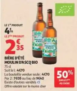 Auchan Supermarché MOULIN D'ASCQ BIO BIÈRE D'ÉTÉ offre