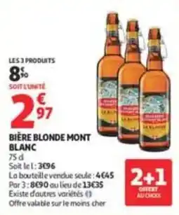 Auchan Supermarché BIÈRE BLONDE MONT BLANC offre