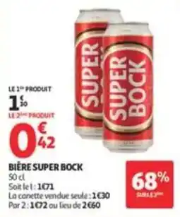 Auchan Supermarché SUPER BOCK BIÈRE offre