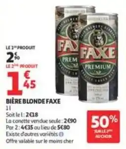 Auchan Supermarché FAXE Bière blonde offre