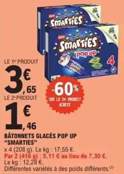 E.Leclerc Express Smarties Bâtonnets glacés pop up offre