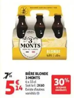 Auchan Supermarché 3 MONTs BIÈRE BLONDE offre