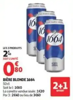 Auchan Supermarché 1664 Bière blonde offre