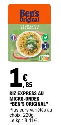 E.Leclerc Ben's Original Riz au curry et légumes offre