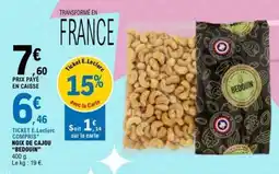 E.Leclerc BEDOUIN Noix de Cajou offre