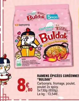 E.Leclerc Buldak ramens épicées coréennes offre