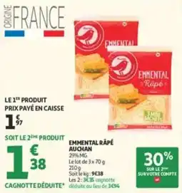 Auchan Supermarché Auchan Emmental Râpé offre