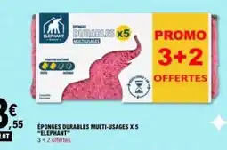 E.Leclerc ELEPHANT ÉPONGES DURABLES MULTI-USAGES offre