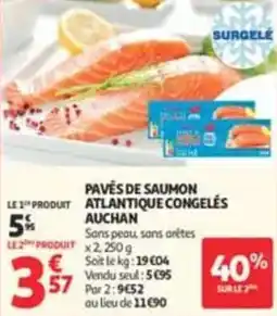 Auchan Supermarché AUCHAN Pavés de saumon Atlantique congelés offre