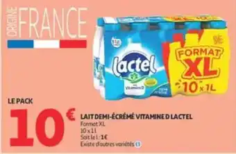 Auchan Supermarché Lactel LAIT DEMI-ÉCRÉMÉ VITAMINE D offre