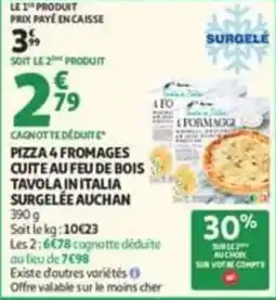 Auchan Supermarché TAVOLA IN ITALIA Pizza 4 fromages offre