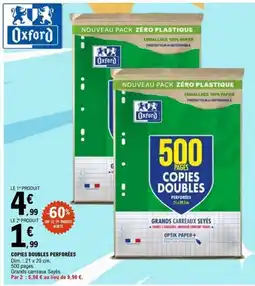 E.Leclerc Oxford Copies doubles perforées offre