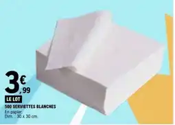 E.Leclerc SERVIETTES BLANCHES offre