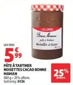 Auchan Supermarché Bonne Maman Pâte à tartiner Noisettes Cacao offre