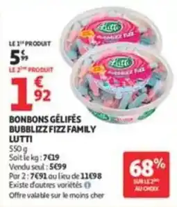 Auchan Supermarché LUTTI BONBONS GÉLIFÉS offre