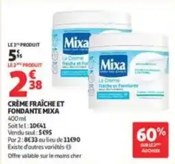 Auchan Supermarché Mixa Crème fraîche et fondante offre