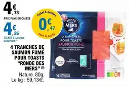 E.Leclerc RONDE DES MERS Tranches de saumon fumé offre