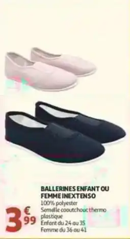 Auchan Supermarché Inextenso ballerines enfant ou femme offre