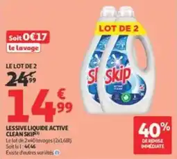 Auchan Supermarché skip Lessive liquide active clean offre