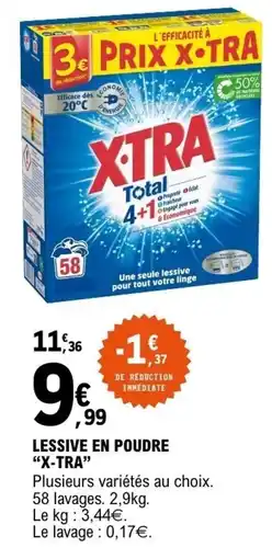 E.Leclerc X-TRA Lessive en poudre offre