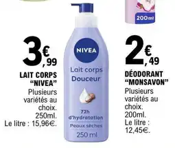 E.Leclerc NIVEA Lait corps Douceur offre