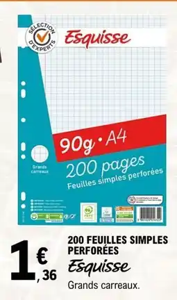 E.Leclerc Esquisse Feuilles simples perforées offre